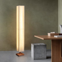 Lampe sur pied en fer au design bois, inspirée du Wabi-Sabi japonais et du style rétro chinois, pour salon, chambre et bureau