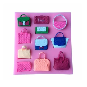 Diseño de maquillaje Moldes de chocolate de caramelo Pasta de goma Llavero Moldes Bolso Bolsos de mano Monederos Zapatos de tacón alto Moldes de silicona <span class=keywords><strong>Fondant</strong></span> - Product Image 2
