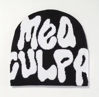 Revers Beani Acrylique Unisexe All Over Print Reversible Toque Mea Culpa Toqu Hiver Bonnets Tricotés Gorros Hat Custom Logo