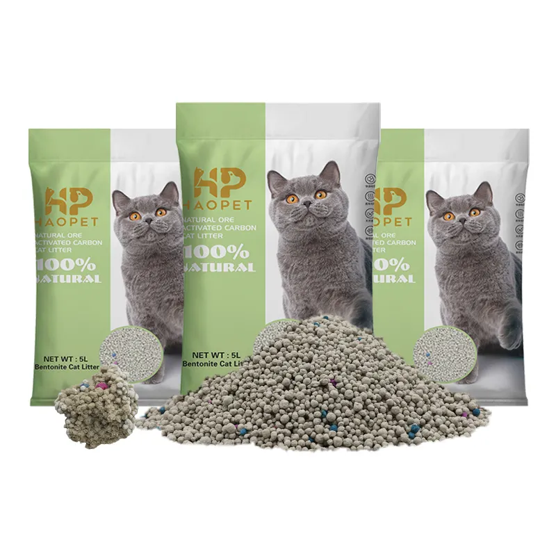 Litière pour chat en bentonite 5l 4kg approvisionnement d'usine forte agglomération et désodorisation sable pour chat