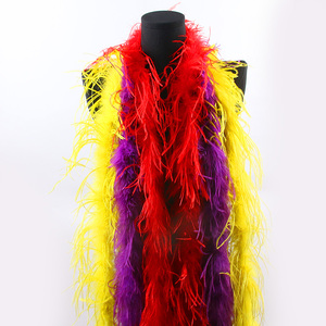 Belle bande de plumes d'<span class=keywords><strong>autruche</strong></span> naturelles de 2M, garniture de Costumes duveteux de qualité Boa pour Costume de fête, châle disponible - Product Image 2