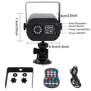Yi'king — Mini lampe LED de fête à Laser Rechargeable USB, éclairage LED, R & G, <span class=keywords><strong>Disko</strong></span> - Product Image 4