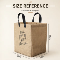 Sac de rangement en toile de jute naturelle avec logo personnalisé Sac fourre-tout de style simple léopard avec poignée en cuir de tissu de lin de chanvre