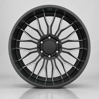 Nouvelle jante en alliage d'aluminium forgé 20 rayons, design Y fendu bicolore noir mat et argent usiné, 8 trous, pour la mise à niveau/la conversion de pick-up et voitures
