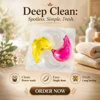 Détergent liquide pour vêtements écologique à 4 compartiments, multifonction, nettoyage en profondeur, parfum longue durée, OEM acceptable