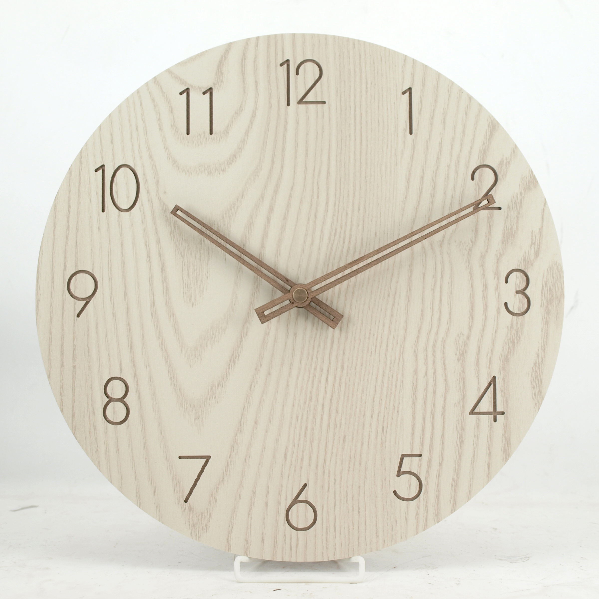 12 Inch Wood Round Wall Clock Modern Stylish Decor