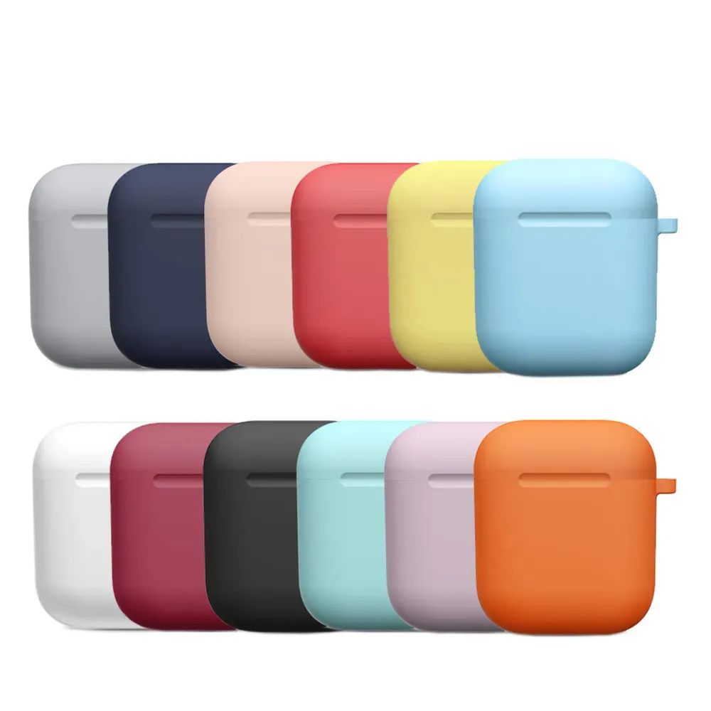 เคสซิลิโคนสำหรับใส่หูฟัง,เคสป้องกันผิวซิลิโคนสำหรับ Apple Air Pod 2 & 1