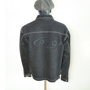 Doger personnalisé surdimensionné lourd vierge <span class=keywords><strong>manteau</strong></span> uni mode luxe Jean Denim veste 14Oz brut Vintage usine Denim veste hommes - Product Image 2