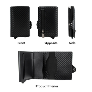 Tarjetero minimalista de <span class=keywords><strong>fibra</strong></span> de carbono Rfid, billetera de Metal de <span class=keywords><strong>fibra</strong></span> de carbono, billetera de aluminio inteligente, tarjetero para hombre - Product Image 5