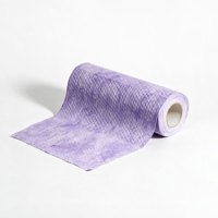 Großhandel Lila 50 Blatt Küchenreinigungstuch-Rolle 75gsm Spunlace Vliesstoff PP Holzfaser Einweg-Spültuch