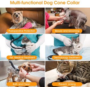 Kingtale Adjustable Anti Bite Pet Recovery Cone Collar Elizabethan Collar for Pet Dogs Cats - Product Image 4