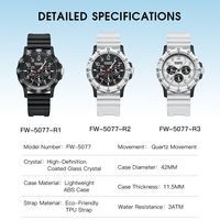 Montre à quartz Mark Fairwhale pour étudiants, affichage lumineux, bracelet flexible en TPU, boîtier en ABS, résistante à l'eau, pour l'extérieur et la salle de classe FW-5077