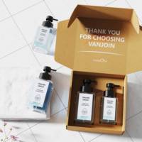 Flacon de 8oz personnalisé emballage de solution de savon liquide nouvelle bouteille en mousse pompe en métal 250ml 350ml bouteilles en verre nouveau design boîte exclusive