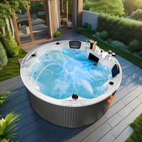 Rond Carré 2 4 6 8 Personne Portable Extérieur Spa Piscine Air Jet Bubble Spa Swim Pvc Gonflable Spa Hot Tub Jaccuzi
