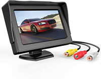Moniteur de rétroviseur de voiture LCD TFT couleur 4,3 pouces, écran 16:9, 12V DC, pour caméra DVD VCR