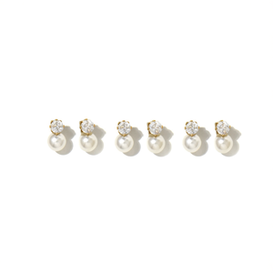 Pendientes de Moda con Perlas y Cristales Incrustados en Acero Inoxidable 316L con Baño de Oro PVD para Mujeres y Niñas - Product Image 2