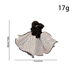 French Ruffle Mesh Polka Dot Large Scrunchies Double Layer Balletcore <b>Ribbon</b> Hair Ties for Women Ponytail Holder - Product Image 5