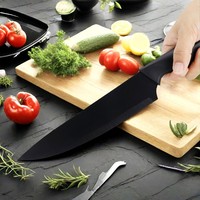 Ensemble de couteaux de cuisine multifonctions 14 pièces avec lames en acier inoxydable et poignées en PP Base en bois massif pour la cuisine à domicile