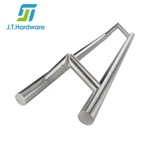 Diagonal Pull Handle Modern Stainless Steel Round Entrance Pull Handle Offset Slant Diagonal Mounting Door Handle