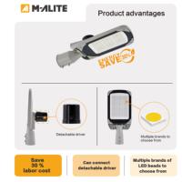 Lampadaire LED Zhaga NEMA 190LMW détachable, facile d'entretien, IP66 IK10, pour routes, autoroutes et éclairage public