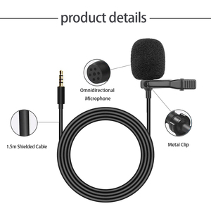 Di alta qualità portatile 3.5mm Lavalier microfono vivavoce Mini microfono Audio cablato universale per autoradio Stereo PC Altoparlanti per Laptop - Product Image 6