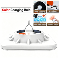 Lampe de camping solaire portable avec télécommande, rechargeable par USB, pour extérieur, urgence, tente, lampe suspendue avec batterie externe