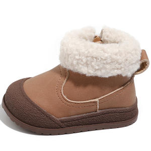 Bottes de neige pour bébé et tout-petit, doublure en fourrure de velours, antidérapantes, semelle souple et épaisse, chaudes pour l'hiver - Product Image 1