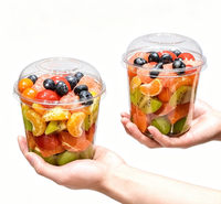 Gobelets en plastique PET transparent à paroi simple Bingo avec logo personnalisé, 8/12/16/24/32 oz, pour fruits, desserts, yaourts, salades, bols d'açaï avec couvercles