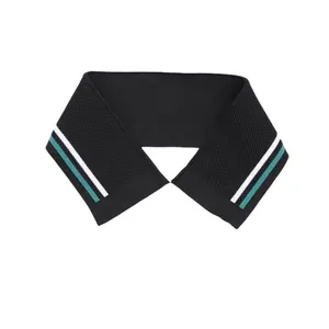 Custom Cotton Sportswear Rib Collar Hoodie Rib Knit Garment Accessories Black Collared Shirts High Quality Cuff Black Ribbing