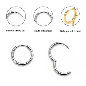 Bán buôn piercing đồ trang sức không gây dị ứng mũi Vòng môi G23 Titanium Hoop Bông tai bản lề phân khúc liền mạch Hoop Clicker - Product Image 4