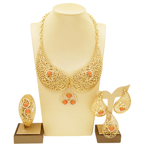 Zhuerrui Set di gioielli placcati in oro italiano Set di gioielli in oro brasiliano di <span class=keywords><strong>alta</strong></span> qualità collana bracciale catena Set di gioielli H00550 - Product Image 5