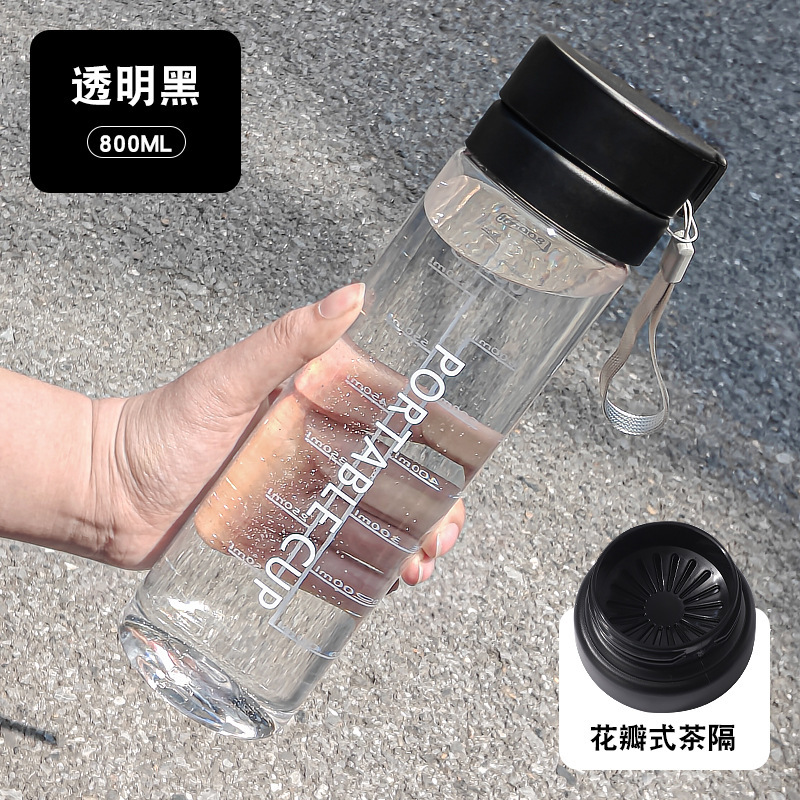 ขวดสีดำใส ฝาคู่ [800มล.]
