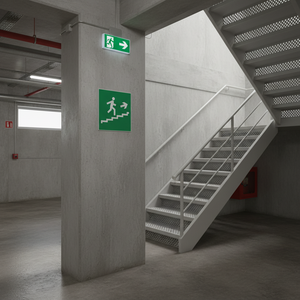 Emergency stairs <b>top</b> right <b>PVC</b> 250x250mm - Product Image 3