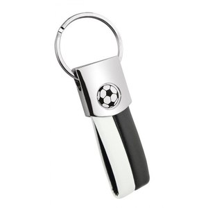 Portachiavi Personalizzato a Forma di Pallone da Calcio, in PU Bianco/Nero, PVC Morbido e Gomma, Modello in Metallo, Numero di Modello PVC - Product Image 1