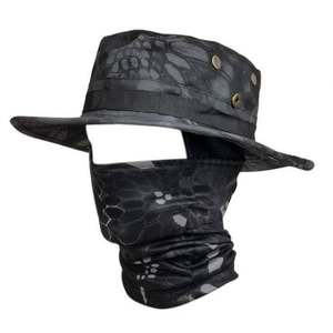 Pasamontañas de una abertura con sombrero pescador plegable de ala ancha ajustable para hombre, ideal para ciclismo y uso diario. - Product Image 6