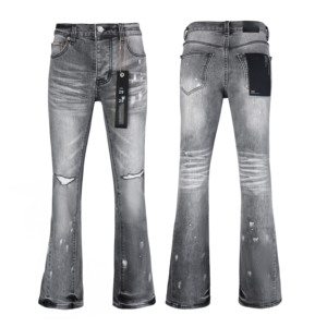Jeans de marque de luxe de qualité supérieure, jeans en denim déchiré stretch hip-hop, streetwear, jeans <span class=keywords><strong>trompette</strong></span> pour hommes - Product Image 4