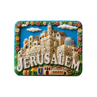 Aimant de réfrigérateur en résine personnalisé de haute qualité, souvenir touristique de Jérusalem en 3D, différentes formes, pour la vente en gros