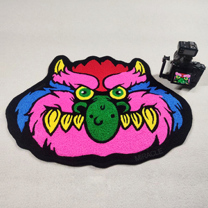 Alfombra de punto personalizada con patrón de ganchillo, Alfombra tejida trenzada, alfombras de lana, alfombra de punto anudada a mano para dormitorios de granja rústicos - Product Image 3