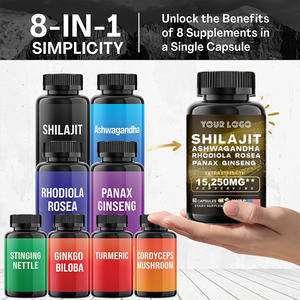 Capsules Shilajit et mousse de mer Ashwagandha Curcuma Tout en 1 Capsules Shilajit Soins de santé Supplément à base de plantes - Product Image 5