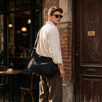 Tas Selempang Kanvas Retro Tahan Lama Custom Grosir Tahan Air Tas Bahu Vintage Outdoor Tas Messenger Pria Tas Dada