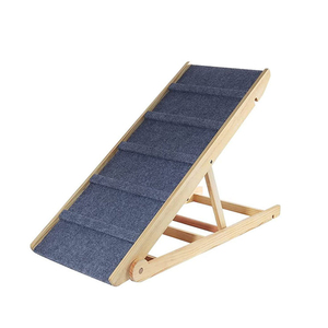 New Design Portable Foldable Adjustable Dog Bed Ramp Pet Wooden Climbing Ladder Solid Wood Non-slip Ramp For Car