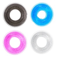 Anneau de pénis pour homme transparent en cristal à motif dents de loup, manchon anneau solaire chenille, jouet sexuel intime pour adulte avec fonction de retenue du sperme