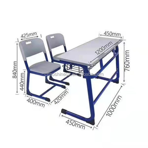 Bureau et <span class=keywords><strong>banc</strong></span> double Zoshine modernes en métal durable pour étudiants, idéal pour les salles de classe du collège et du lycée, et les bureaux. - Product Image 6