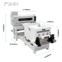 Printer DTF FuXin High Cost Performance A2 Ukuran 42cm 40cm Dua Printhead Xp600 I1600 Printer DTF Otomatis dengan Shaker