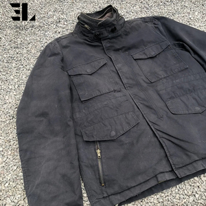 Veste tactique M-65 LARSUR personnalisée en nylon/coton délavé effet vieilli avec plusieurs poches pour <span class=keywords><strong>homme</strong></span> - Product Image 3