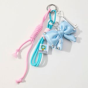 Wholesale Popular Sweet and Fashionable Keyring Pink Series Bow for Love Imitation Pearl DIY Heart Shaped Metal Keychain Pendant - Product Image 2