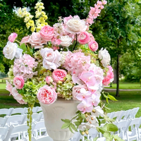 Dekorasi Pernikahan MoKtong Tahan Luntur 70cm Bola Bunga Hydrangea Sutra Buatan Warna Pink untuk Pesta Taman