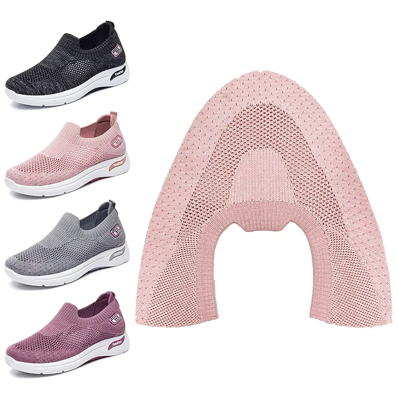 OEM ODM Factory Fly Knit Mesh Sport Style Obermaterial für lässige KPU-Drucke Wanderschuhe für Herren & Damen Modische Schuh oberteile