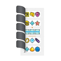 Impression 4 couleurs CMJN personnalisée, billets de loterie à plusieurs fenêtres, billets de loterie à languettes, cartes à languettes personnalisées, billets de loterie à languettes