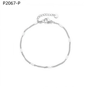 Pulsera de cadena Amy Amy Fashion, chapada en plata, estilo clásico para mujer, joyería de regalo P2067 - Product Image 1